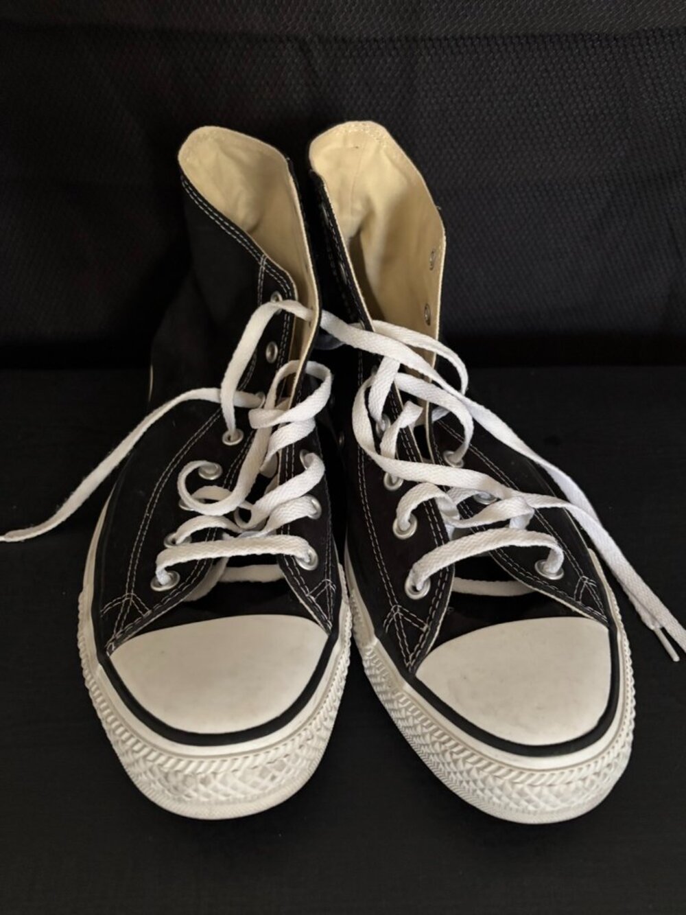 Converse Chuck Taylor, men's black high top size 12, scuffed, great soles